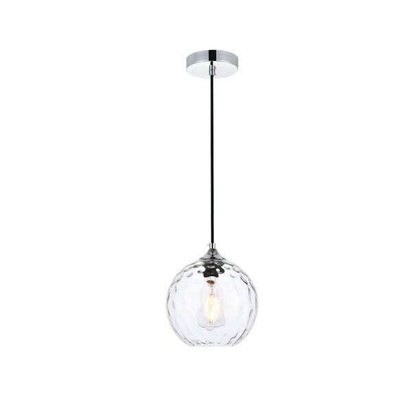 Cashel Chrome and Clear Eight-Inch One-Light Mini Pendant, image 1
