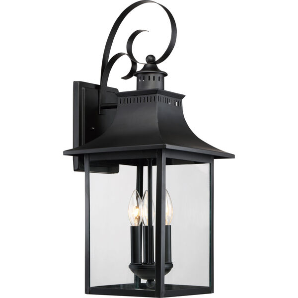 Chancellor Mystic Black Three-Light Outdoor Wall Sconce, image 1