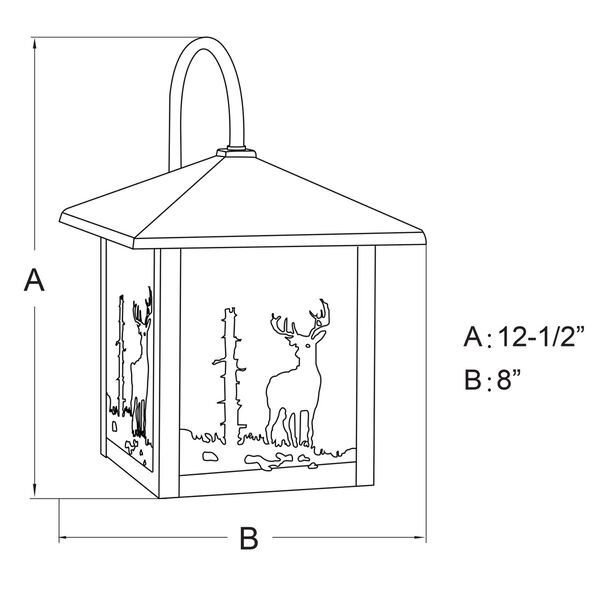 Wildlife Buck Outdoor Wall-Mounted Lantern, image 6