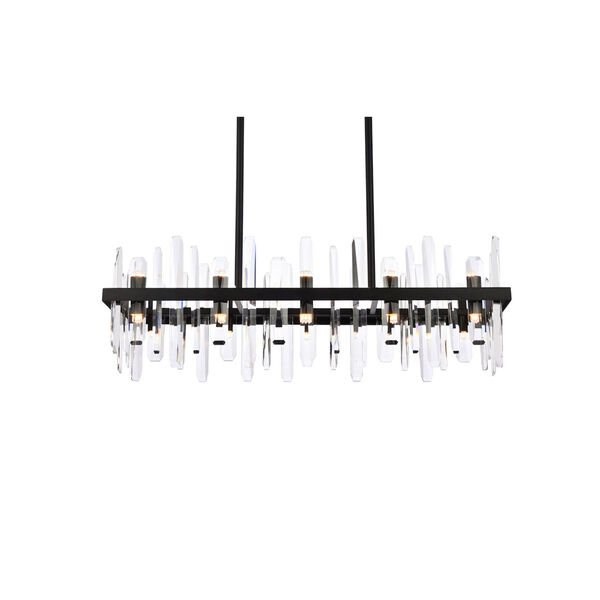 Serena Black and Clear 36-Inch Rectangle Chandelier, image 3