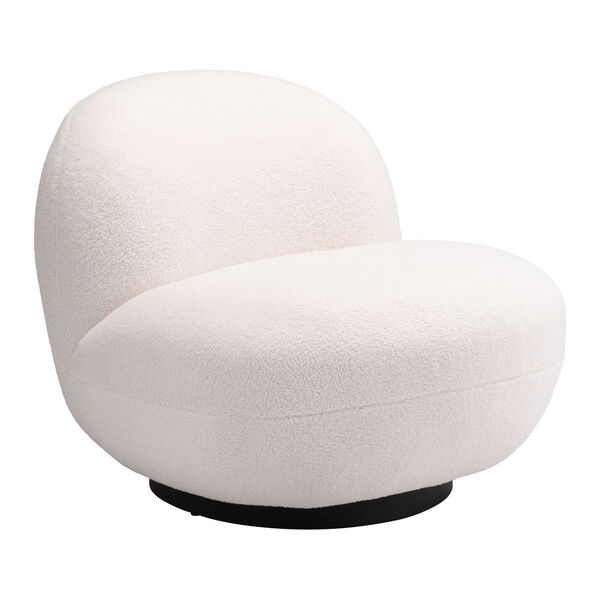 Myanmar White and Matte Black Accent Chair, image 1