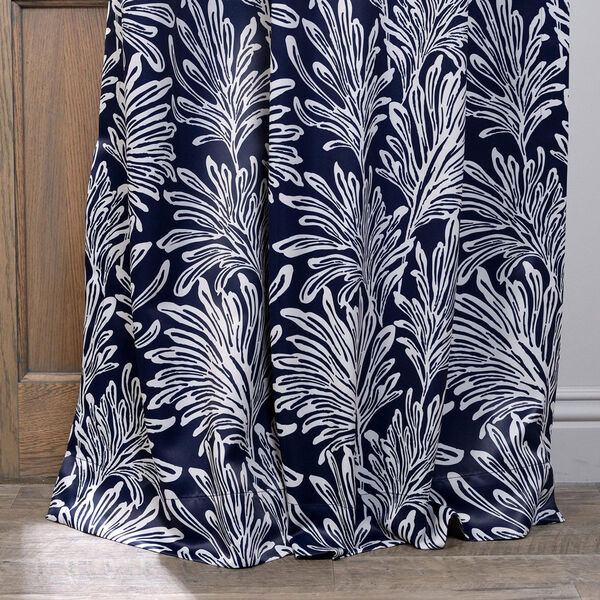 Navy Flora 50 x 84-Inch Blackout Curtain, image 5