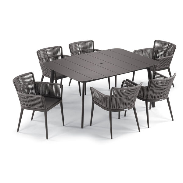 Nette Carbon and Pewter Patio Dining Set, 7-Piece, image 1