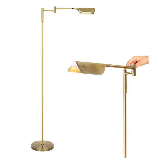 Leaf Brass Integrated LED Floor Lamp, image 1