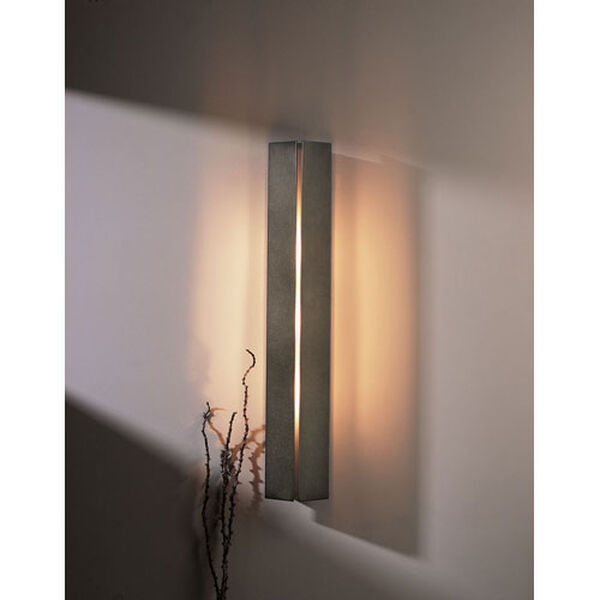 Gallery Dark Smoke 24.5-Inch Three Light Wall Sconce with Ivory Art Glass, image 1