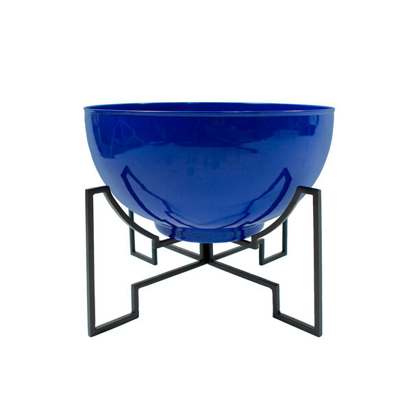 Jane II French Blue Planter with Flower Bowl, image 1