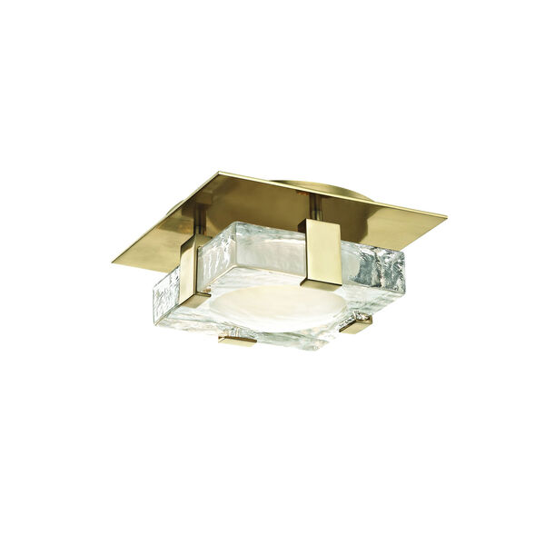 Bourne Aged Brass Eight-Inch LED Flush Mount, image 1