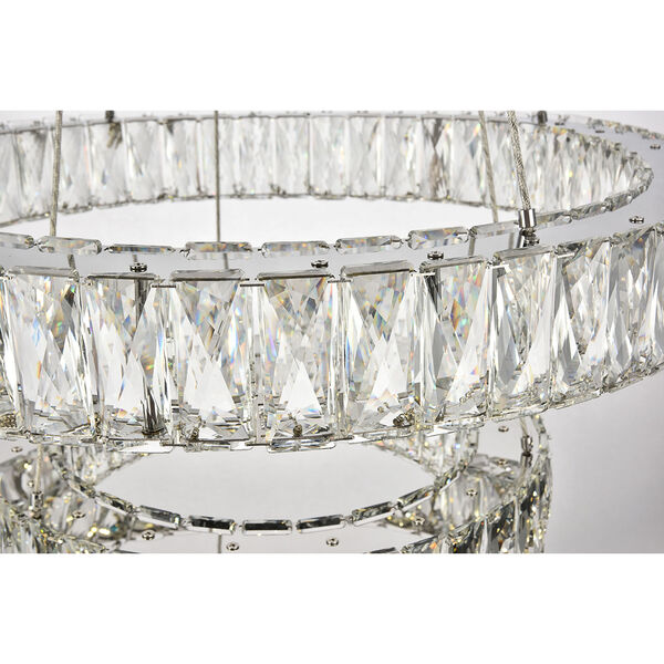 Monroe Chrome 26-Inch Two-Tier LED Chandelier, image 3