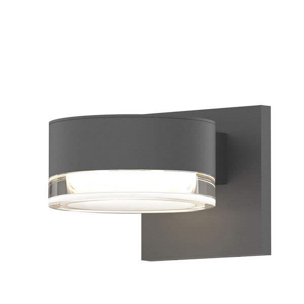 Inside-Out REALS Textured Gray Downlight LED Wall Sconce with Clear Lens, image 1