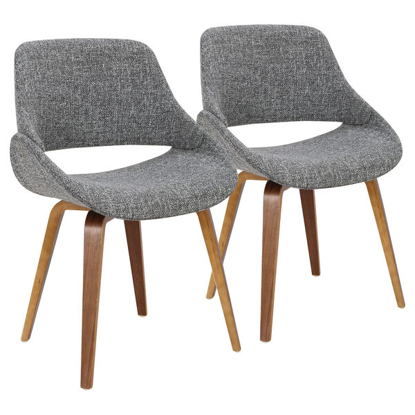 Fabrizzi Walnut and Gray Dining Chair, Set of 2, image 1