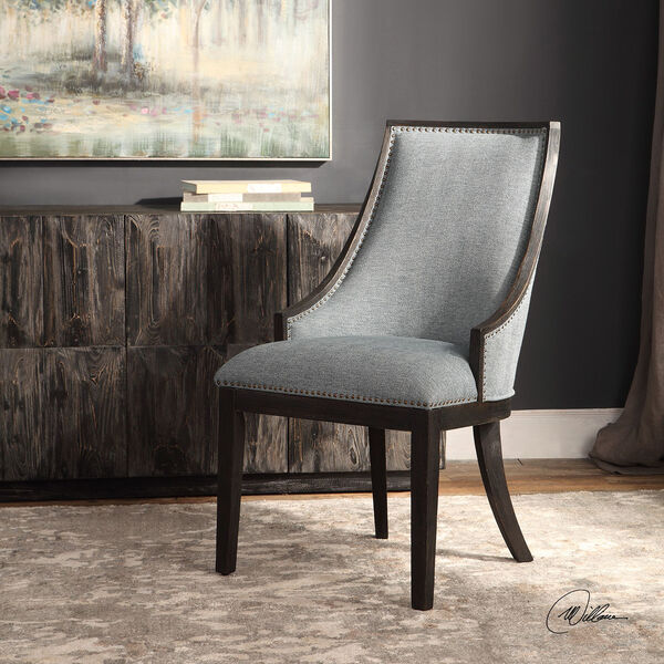 Janis Denim and Ebony Accent Chair, image 2