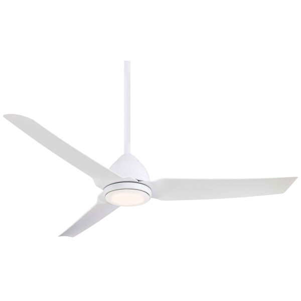 Java Flat White 54-Inch One-Light Outdoor LED Fan, image 1