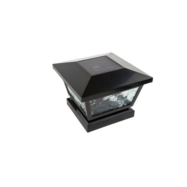 Black Fairmont LED Solar Powered Post Cap, image 1
