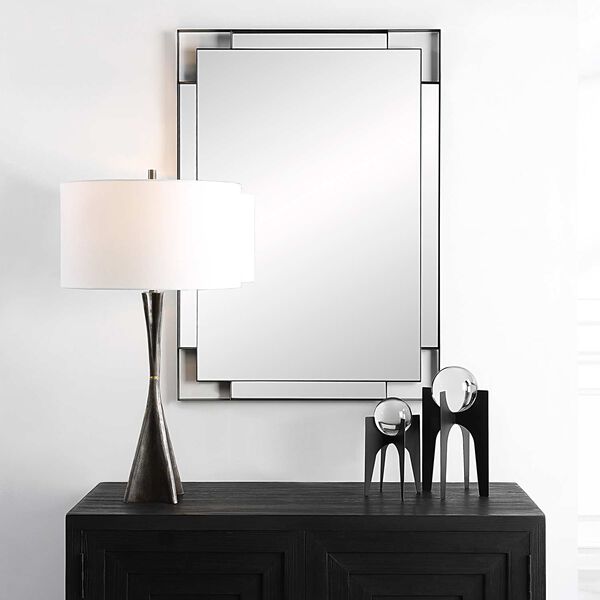Stellan Matte Black Wall Mirror, image 1