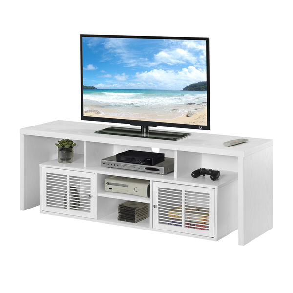 Lexington White 60-Inch TV Stand with Storage Cabinets and Shelves, image 3