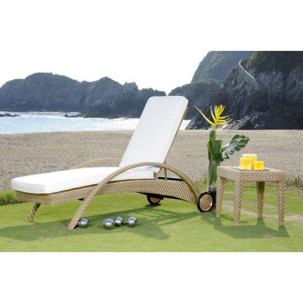 Austin Canvas Black Outdoor Chaise Lounge with Cushion, image 4
