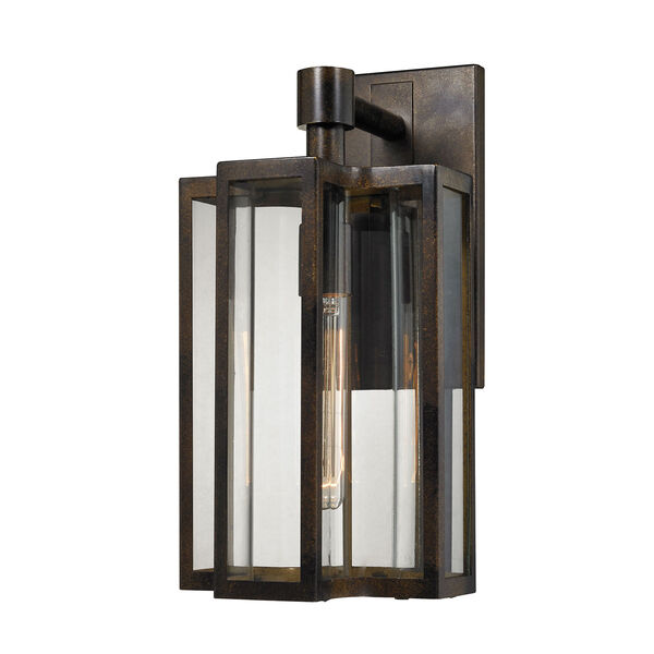 Bianca Hazelnut Bronze 8-Inch One-Light Outdoor Wall Sconce with Clear Glass, image 1