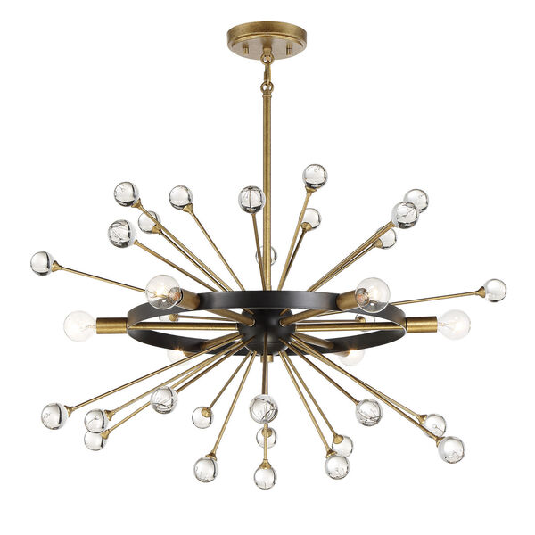 Ariel Como Black and Gold Six-Light 25-Inch Chandelier, image 3