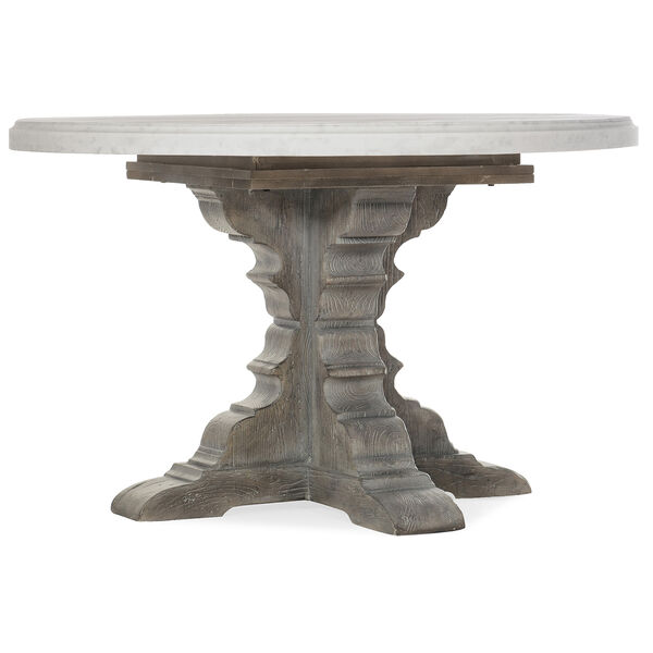 Beaumont Gray Round Dining Table with 48 In. Marble Top, image 1