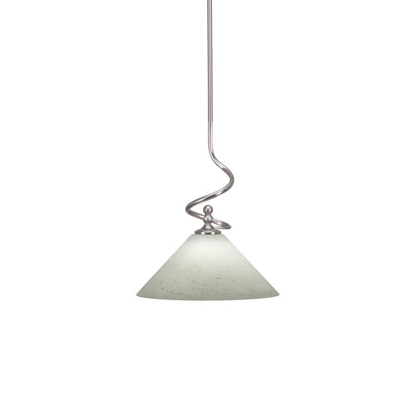 Capri Brushed Nickel One-Light Pendant with 12-Inch White Muslin Glass, image 1