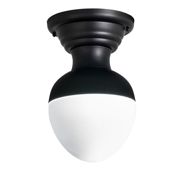Huevo Black and White LED Semi-Flush Mount, image 1