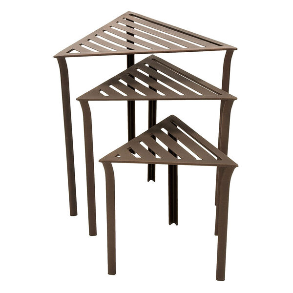 Bronze Triangular Nesting Tables, Set of Three, image 1