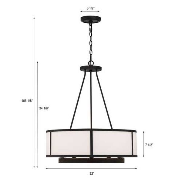 Bryant Black Forged Eight-Light Chandelier, image 6