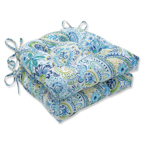 Gilford Blue Yellow Large Chairpad, Set of Two, image 1