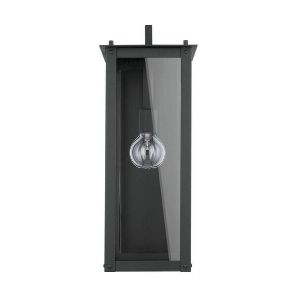 Hunt Black Eight-Inch One-Light Outdoor Wall Lantern, image 1