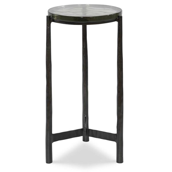 Eternity Dark Gunmetal Iron and Glass Accent Table, image 1