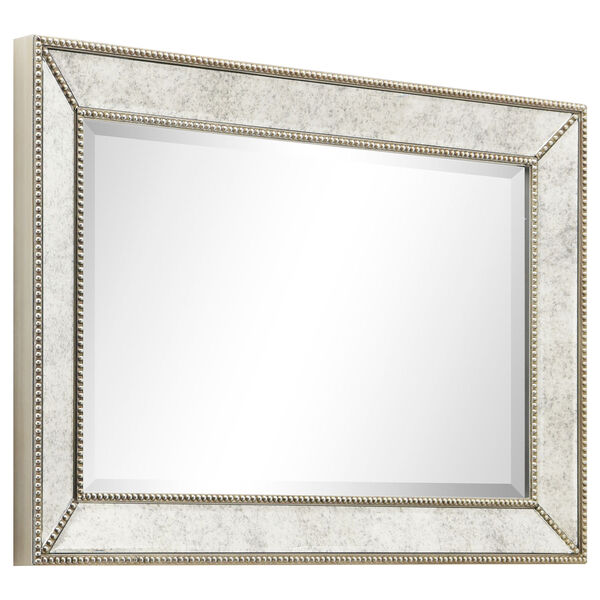 Champagne Bead Silver 30 x 20-Inch Beveled Rectangle Wall Mirror, image 4