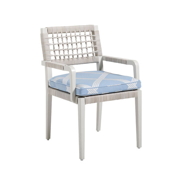 Seabrook White and Blue Arm Dining Chair, image 1