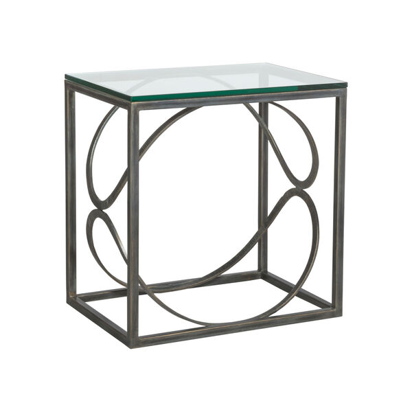 Metal Designs Black Ellipse Rectangular End Table, image 1