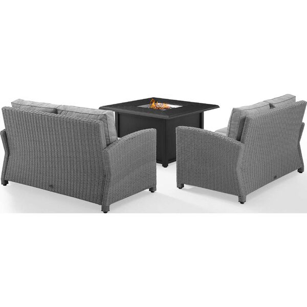 Bradenton Gray Gray Three-Piece Wicker Loveseat Set with Fire Table, image 3