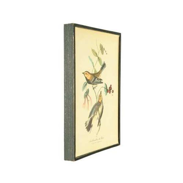 Multicolor 8 x 12-Inch Vintage Reproduction Bird on Branch Wall Decor, Set of 4, image 2