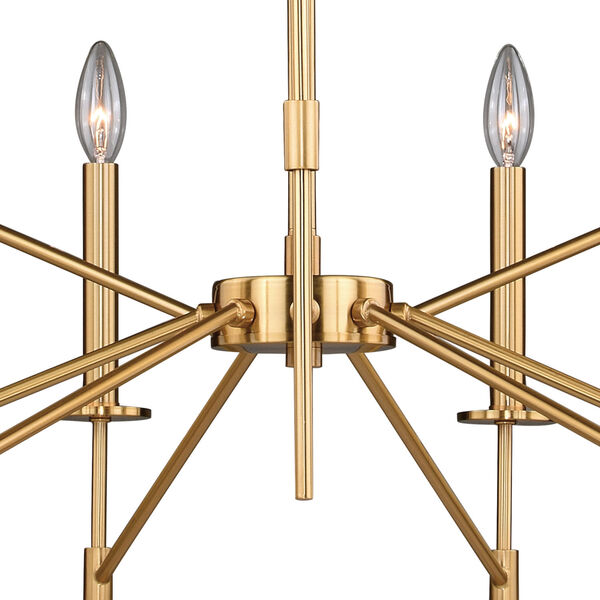 Cooper Natural Brass Nine-Light Chandelier, image 5