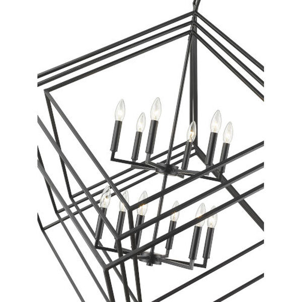Euclid Matte Black 1Two-Light Chandelier, image 4