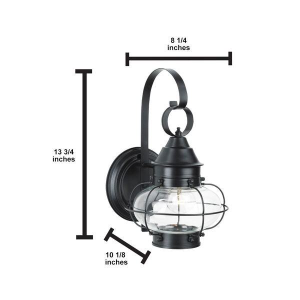 Cottage Onion Black Single Light Outdoor Small Wall Mount, image 6