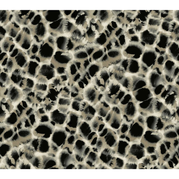 Ronald Redding Black Leopard Rosettes Non Pasted Wallpaper, image 2
