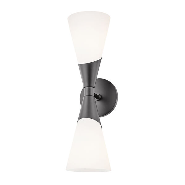 Parker Glossy Black Two-Light Wall Sconce, image 1