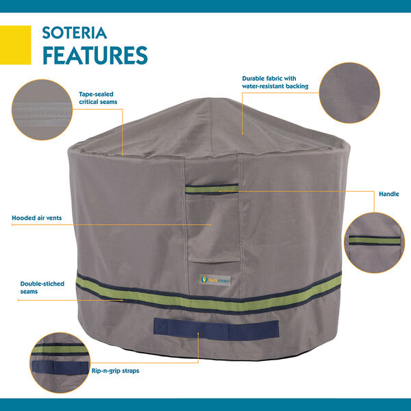 Soteria Grey RainProof 50 In. Round Fire Pit Cover, image 4