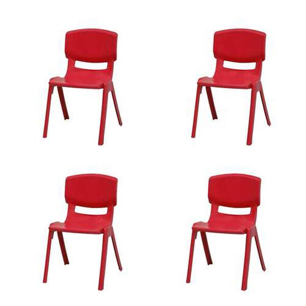Mambo Kids Red Outdoor Stackable Armchair, Set of Four, image 1