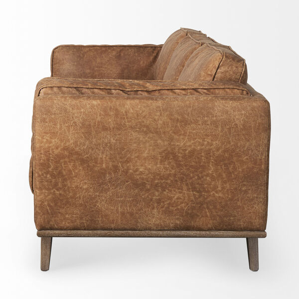 Brooks Cognac and Medium Brown Three Seater Sofa, image 3