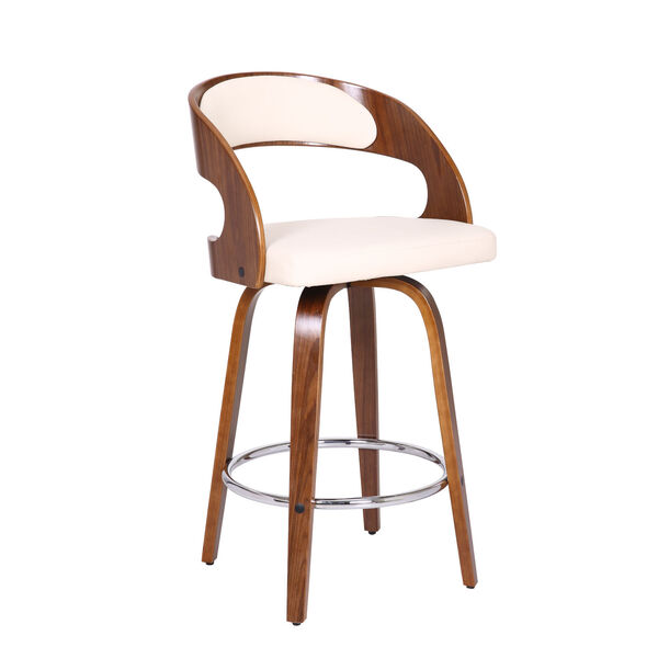 Shelly Walnut and Cream 26-Inch Counter Stool, image 1