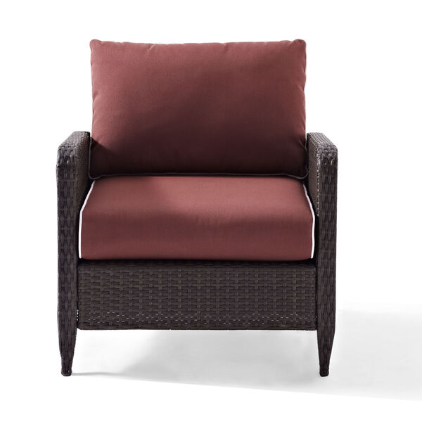 Kiawah Sangria Brown Outdoor Wicker Arm Chair, image 2