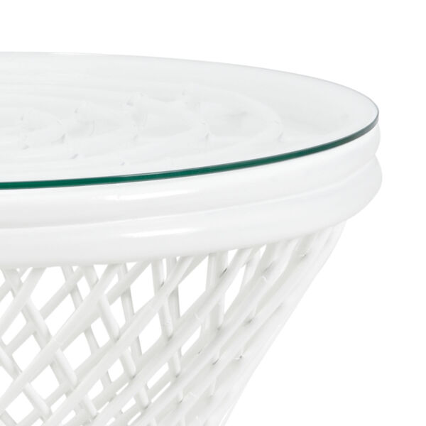 White Rattan Side Table, image 2