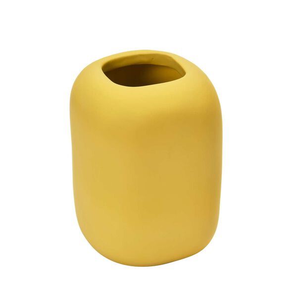 Yellow Stoneware Planter with Face, image 2
