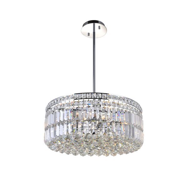 Colosseum Chrome Eight-Light 9-Inch Chandelier with K9 Clear Crystal, image 1