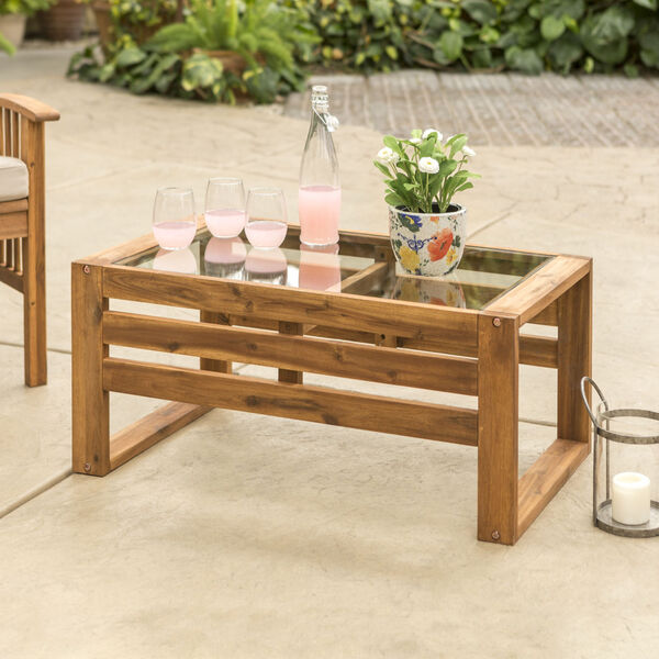 Brown Patio Coffee Table, image 1