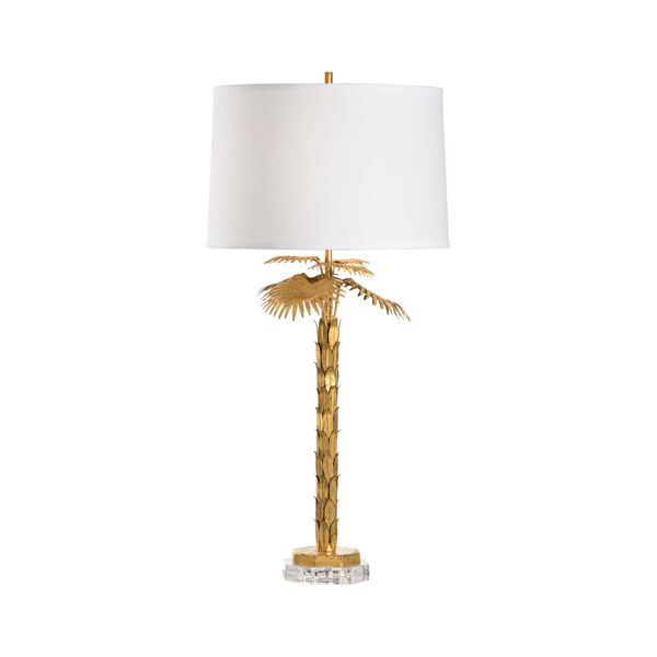 Gold One-Light  Palm Island Lamp, image 1